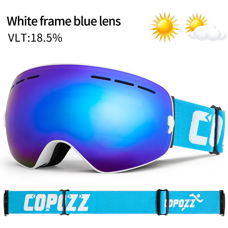 Levoire | De Ski Unisexe Uv400 Anti-Buée Cadre Blanc