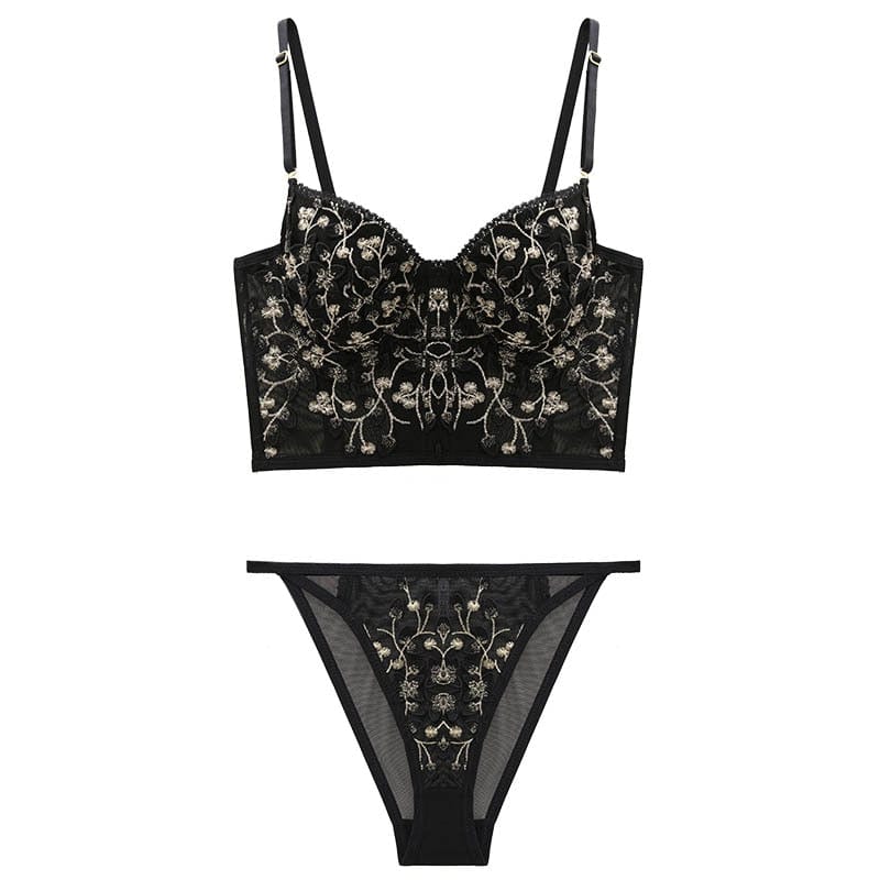 Levoire | Ensemble De Lingerie Brodé Noir