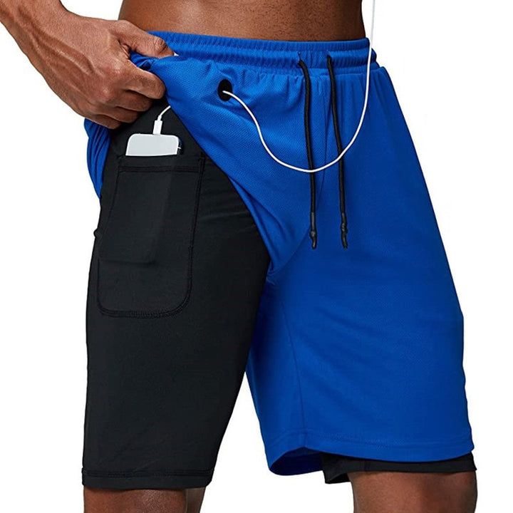 Levoire | Pantalons courts réversibles Mukavat avec poche pour téléphone Bleu