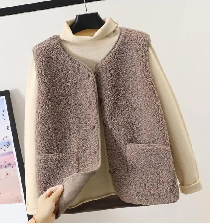 Levoire | Veste En Peluche Chaude Pour Femmes Avec Poches Hellkhaki