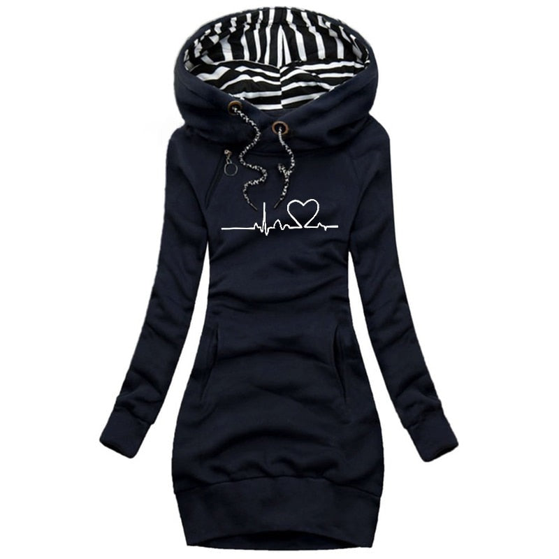 Levoire | Tunique À Capuche Tendance Confortable Et Elegante Femmes Bleu marine