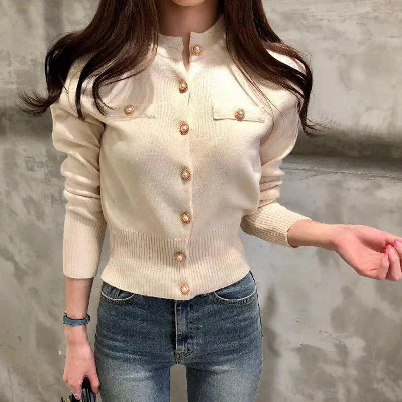 Levoire | Gilet Moderne Pour Femmes Teinté Avec Boutons Beige Taille unique
