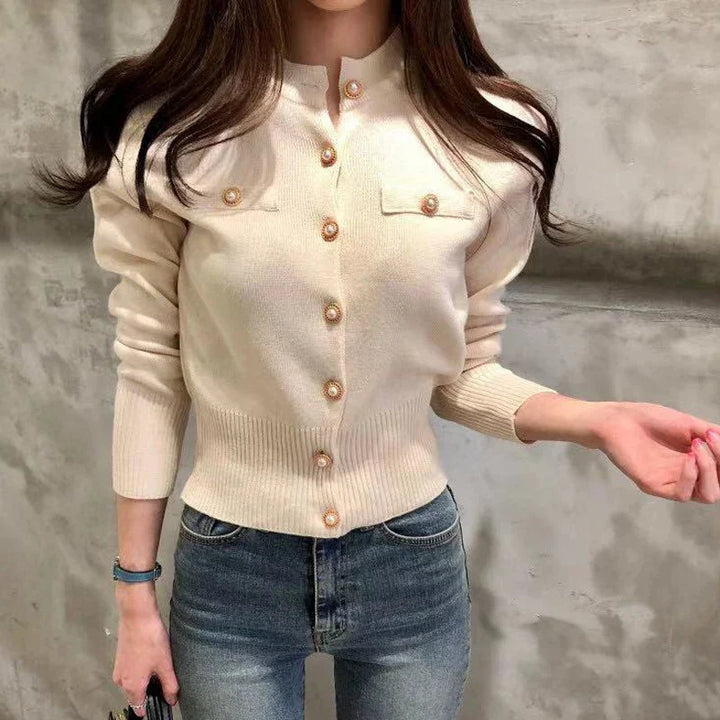 Levoire | Gilet Moderne Pour Femmes Teinté Avec Boutons Beige Taille unique