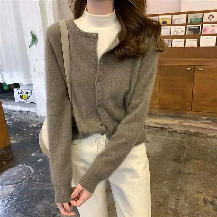 Levoire | Cardigan Douillet Avec Devant Ouvert Gris