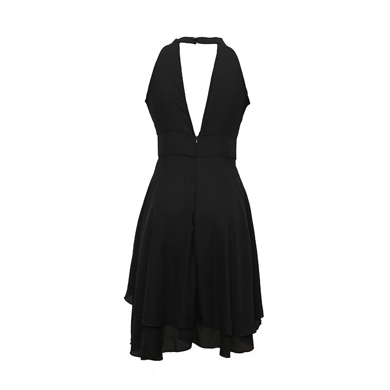 Levoire | Robe D'Été À Bretelles Taille Haute Sans Manches En Chiffon Midi Superposée Ajustement Slim