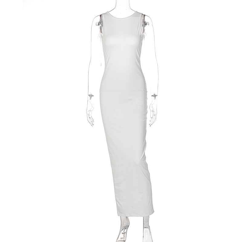 Levoire | Robe Maxi À Col Rond Dos Ouvert