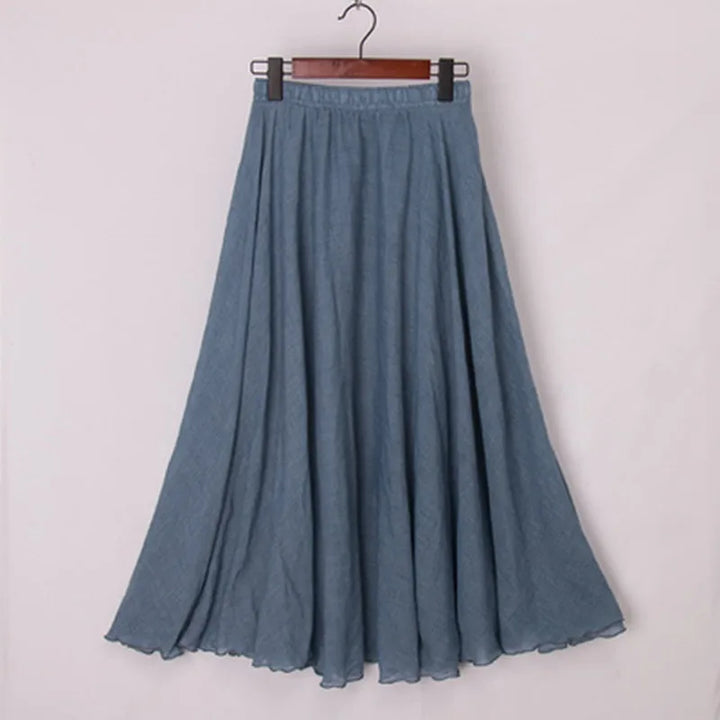 Levoire | Rentokas Coton Maxi Jupe Niagara bleu Une taille