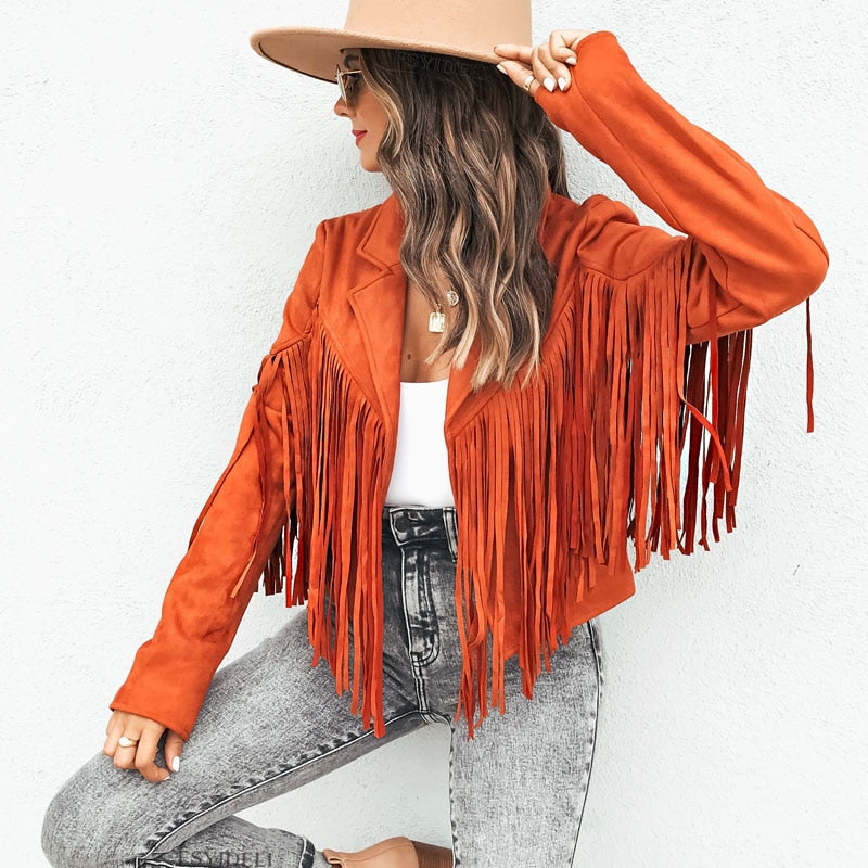 Levoire | Veste En Maille Noire Déchirée À La Mode Pour Femmes Orange