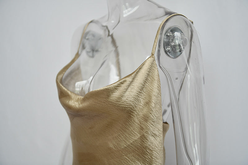 Levoire | Robe Longue Sans Dos À Bretelles Spaghetti En Satin