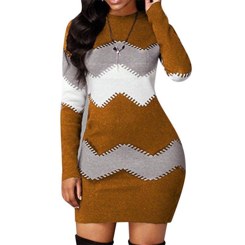 Levoire | Robe Tricotée Bodycon Printemps Jaune