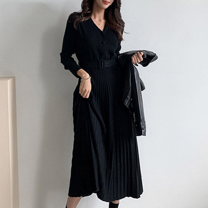 Levoire | Robe Printemps Tricotée Plissée Lacée