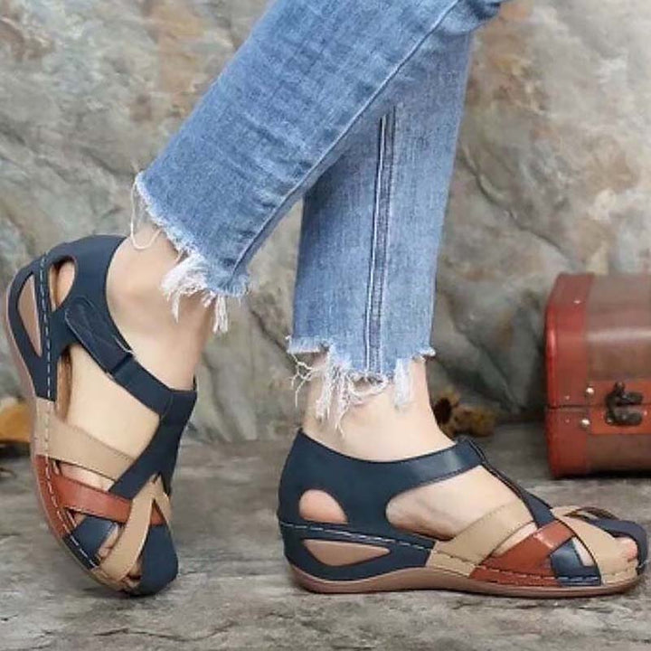 Levoire | Sandales Pour Femmes Avec Boucle Et Semelle Ergonomique Bleu