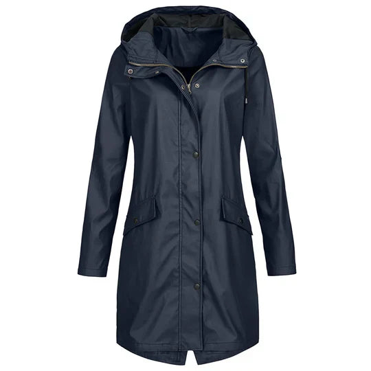 Levoire | Manteau De Pluie Imperméable Avec Capuche Bleu foncé