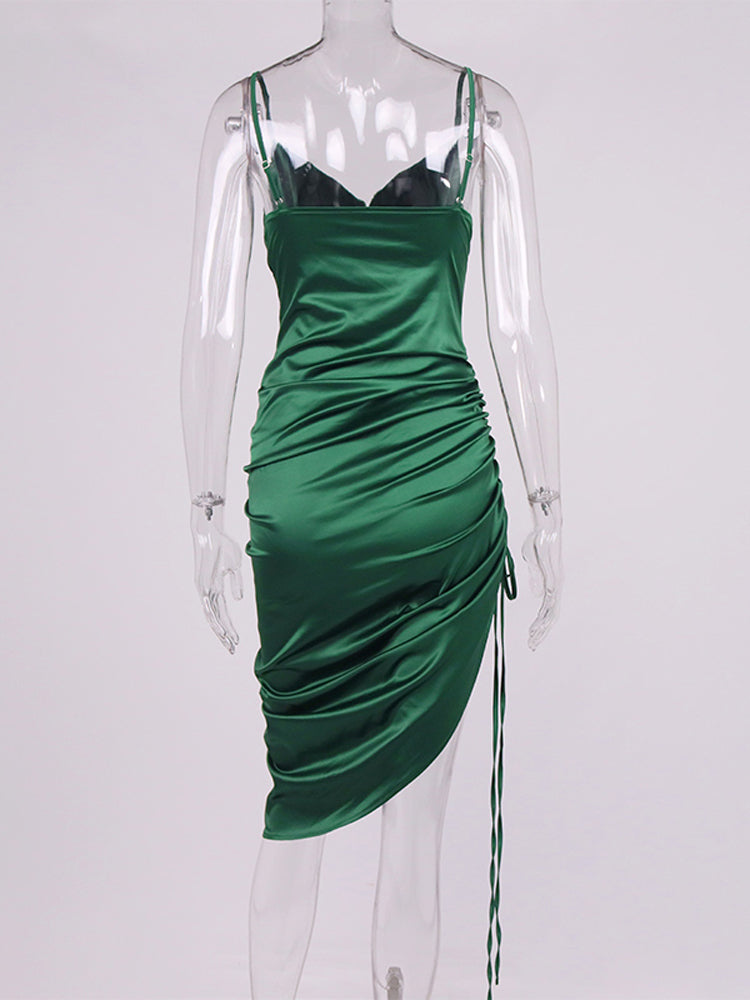 Levoire | Silke Bardot Ruché Corset Midi Robes