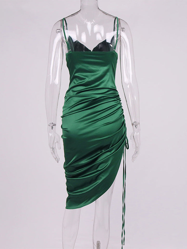 Levoire | Silke Bardot Ruché Corset Midi Robes
