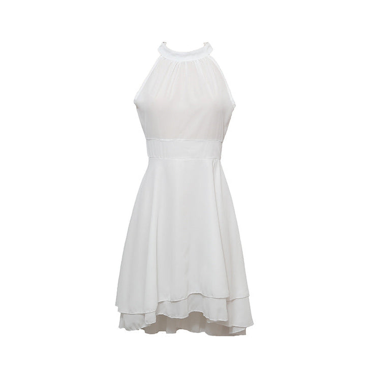 Levoire | Robe D'Été À Bretelles Taille Haute Sans Manches En Chiffon Midi Superposée Ajustement Slim