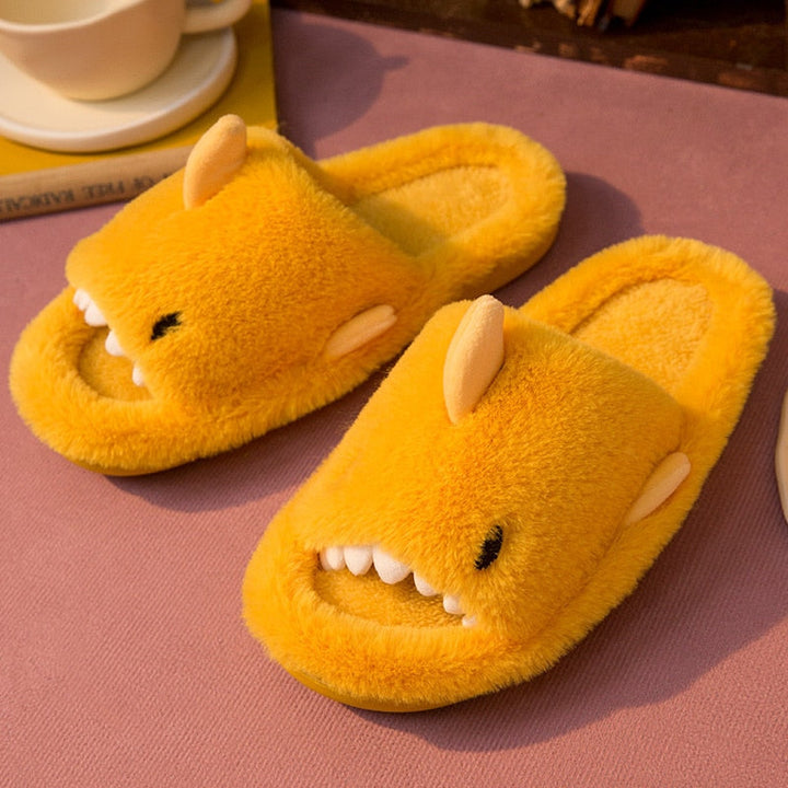Levoire | Chaussons En Laine Requin Cartoon Jaune