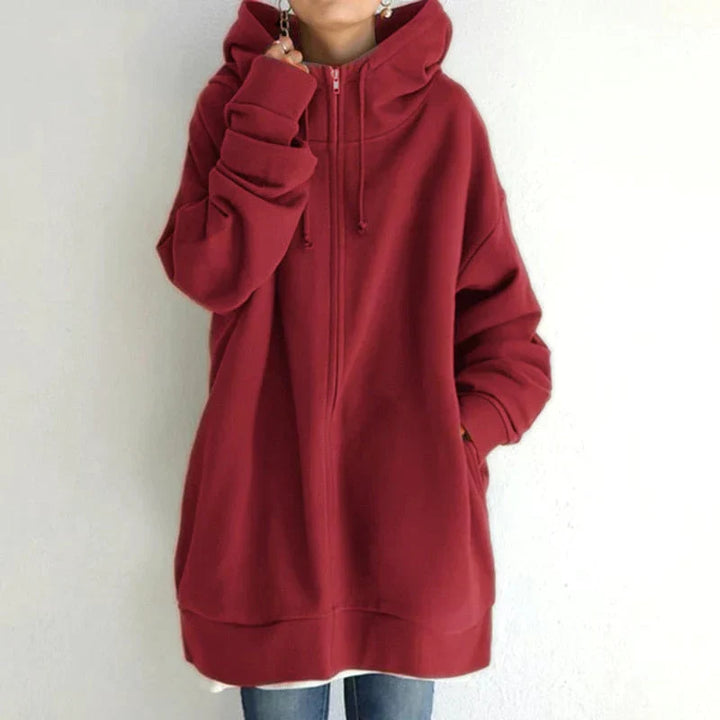 Levoire | Sweatshirt Grande Taille Élégant À Capuche Pour Femmes Rot