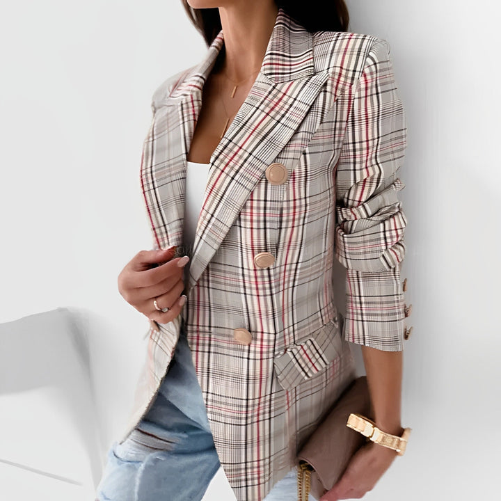 Levoire | Blazer À Carreaux Avec Boutons Impression 2
