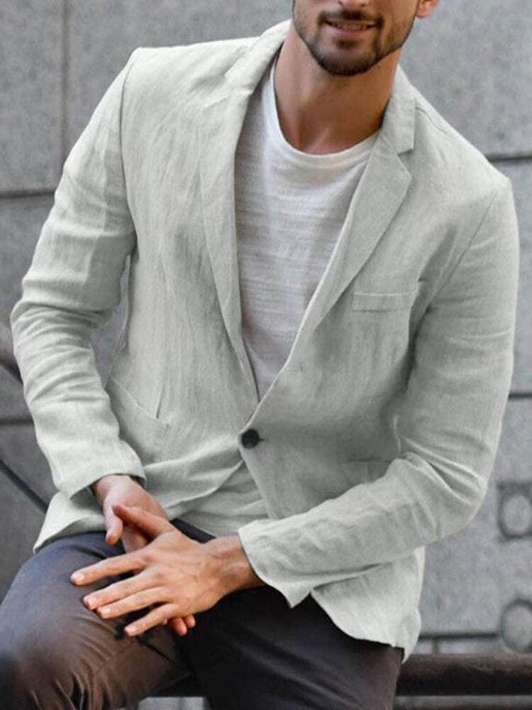 Levoire | Blazer Décontracté En Coton Doux Gris