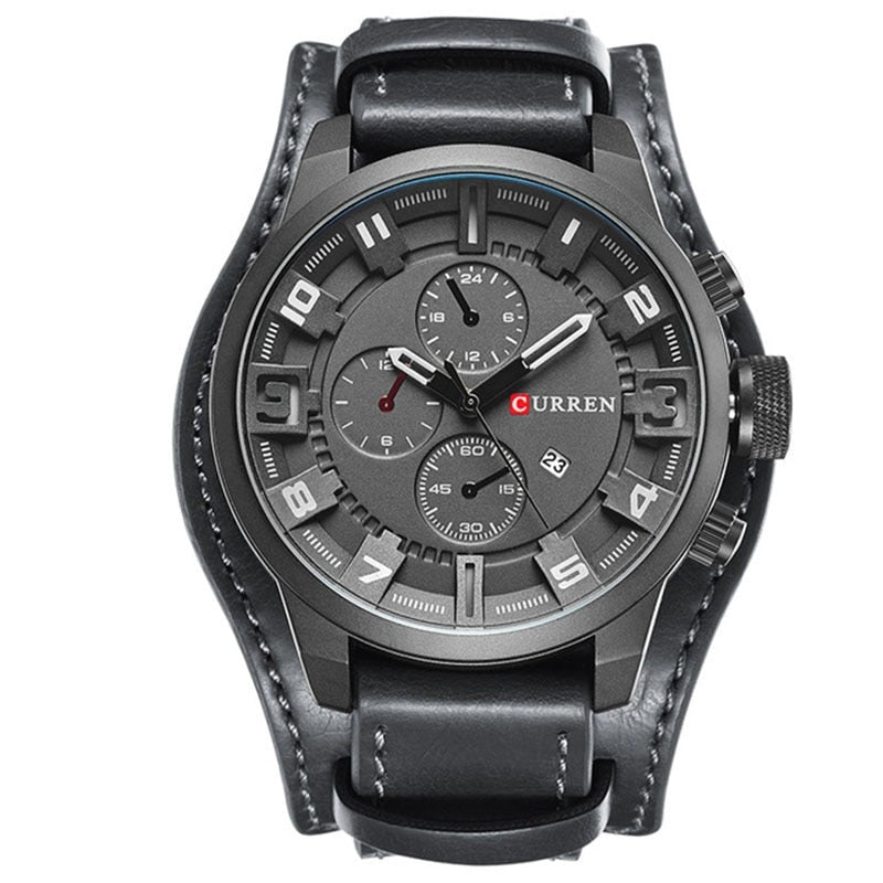 Levoire | Montre Bracelet De Luxe Navigator En Cuir Toute impression noire