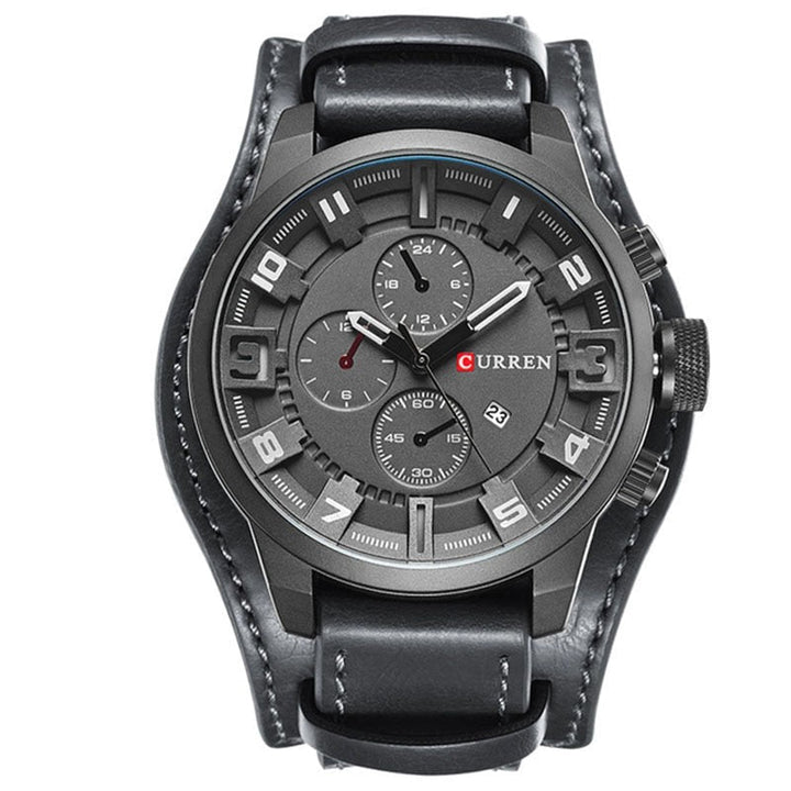 Levoire | Montre Bracelet De Luxe Navigator En Cuir Toute impression noire