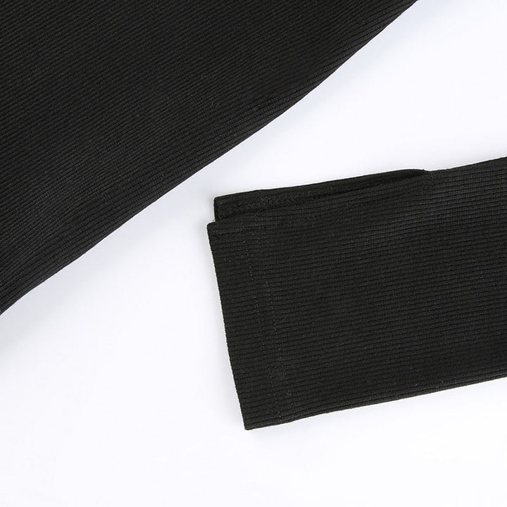 Levoire | Noir Onto Tricoté Manches Longues Robe Maxi