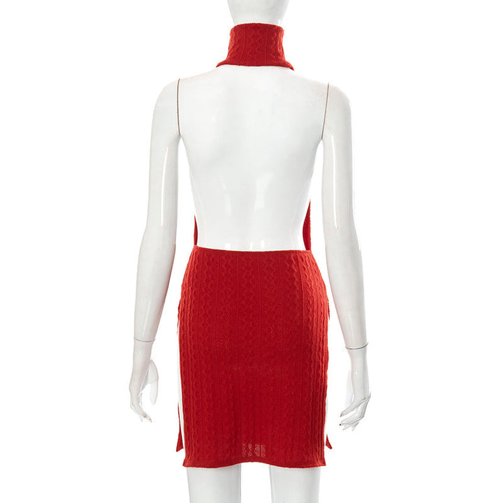 Levoire | Robe Mini Col Montant Halter Sans Manches Diamètre