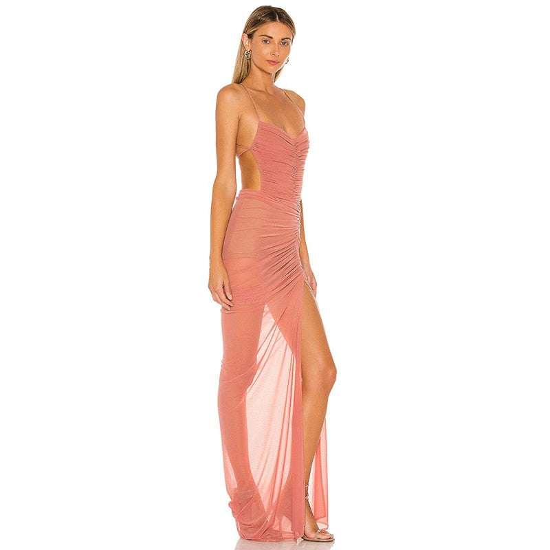 Levoire | Mousseline Sans Bretelles Dos Ouvert Robe Maxi
