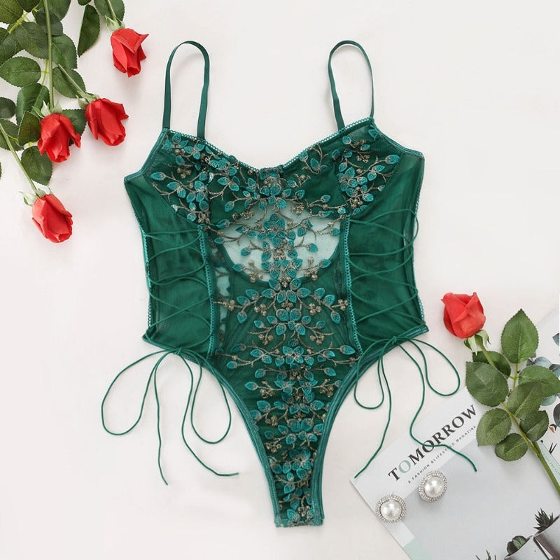Levoire | Body Avec Col Halter Vert bouteille
