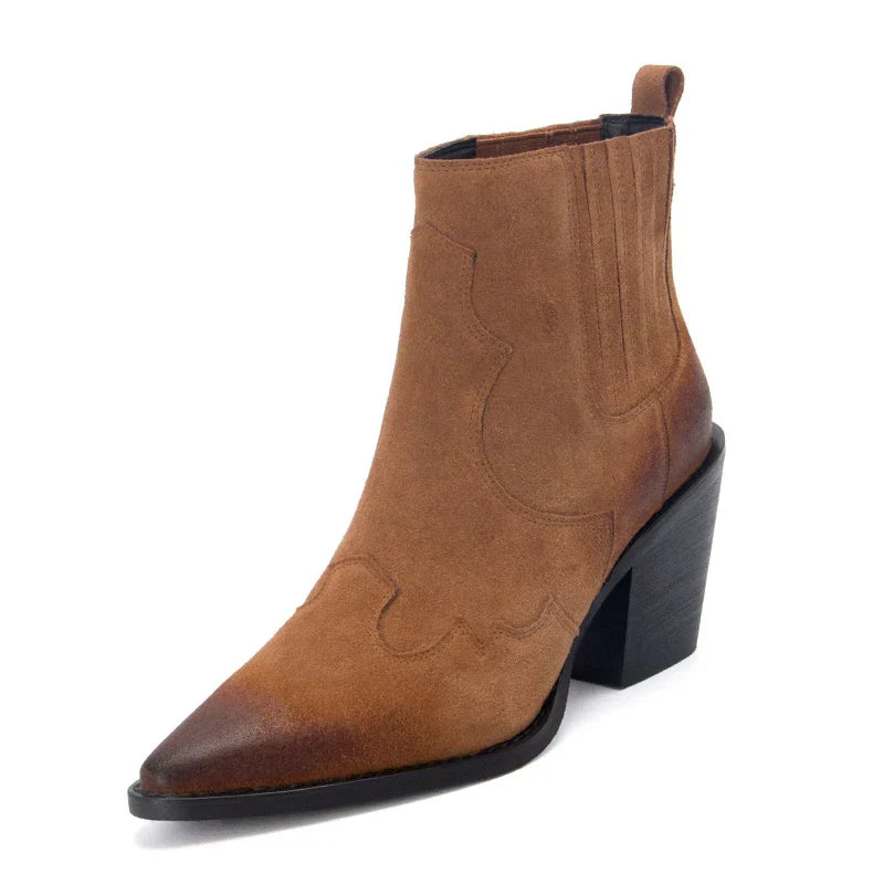 Levoire | Bottes En Cuir À Talon Moyen Pour Femmes