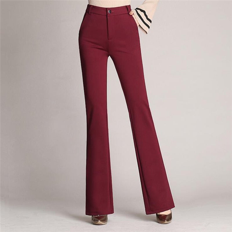 Levoire | Bas De Pantalon Taille Haute Ajusté rouge vin