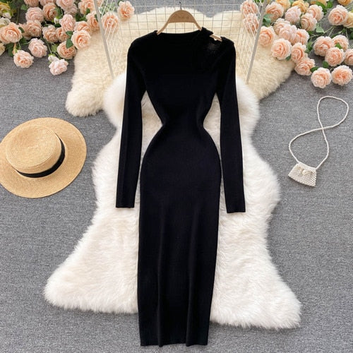 Levoire | Robe Maxi Sexy Tricotée Découpée