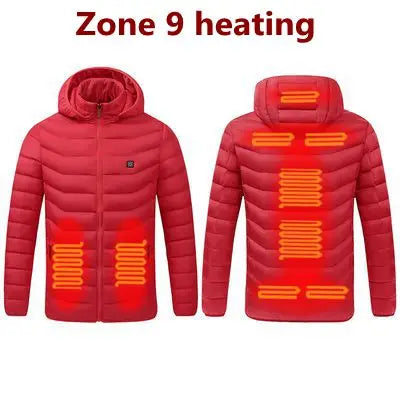 Levoire | Veste Chauffante Usb Intelligente Pour Homme 9 Zones rouges chauffées