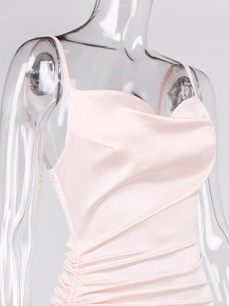 Levoire | Silke Bardot Ruché Corset Midi Robes