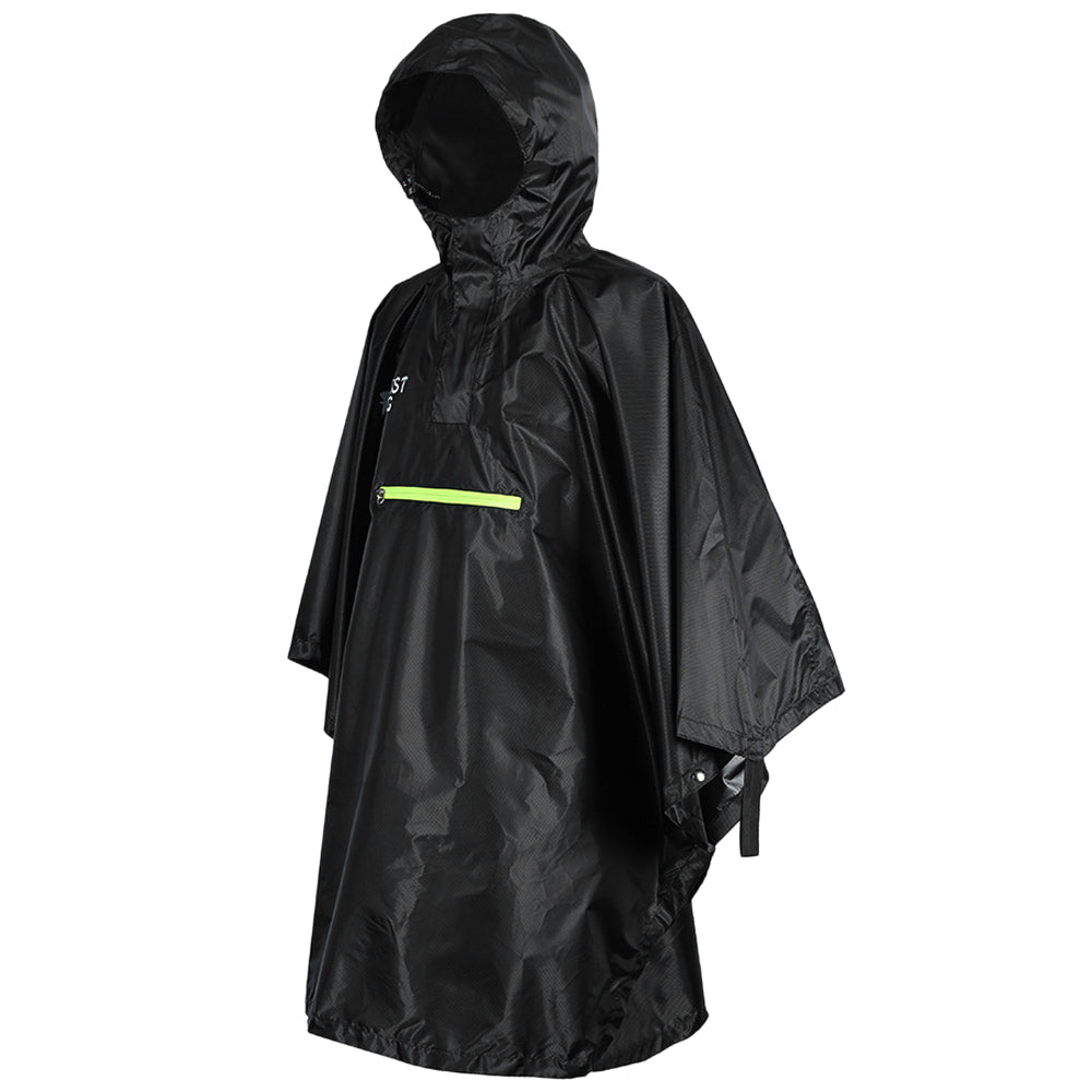 Levoire | Poncho Avec Bande Réfléchissante Noir Une taille