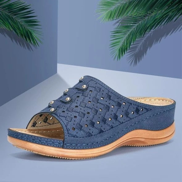 Levoire | Pro Claquettes Sandales De Qualité Avec Support Orthopédique Bleu