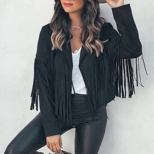 Levoire | Veste En Cuir Nubuck Avec Franges