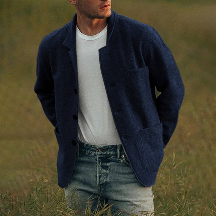Levoire | Gilet En Laine Élégant Avec Fermeture À Boutons Pour Hommes Bleu
