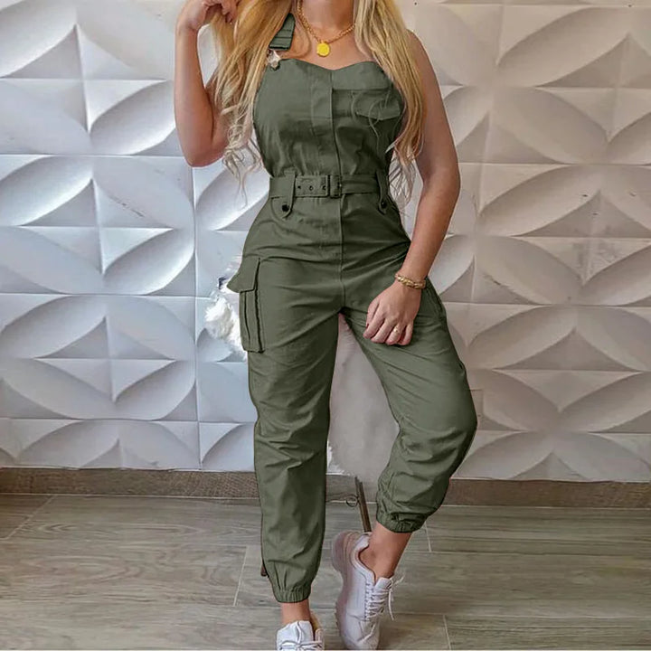 Levoire | Salopette Avec Ceinture, Pantalons Larges De Tablier, Poches Robustes, Pantalons Cargo Grun