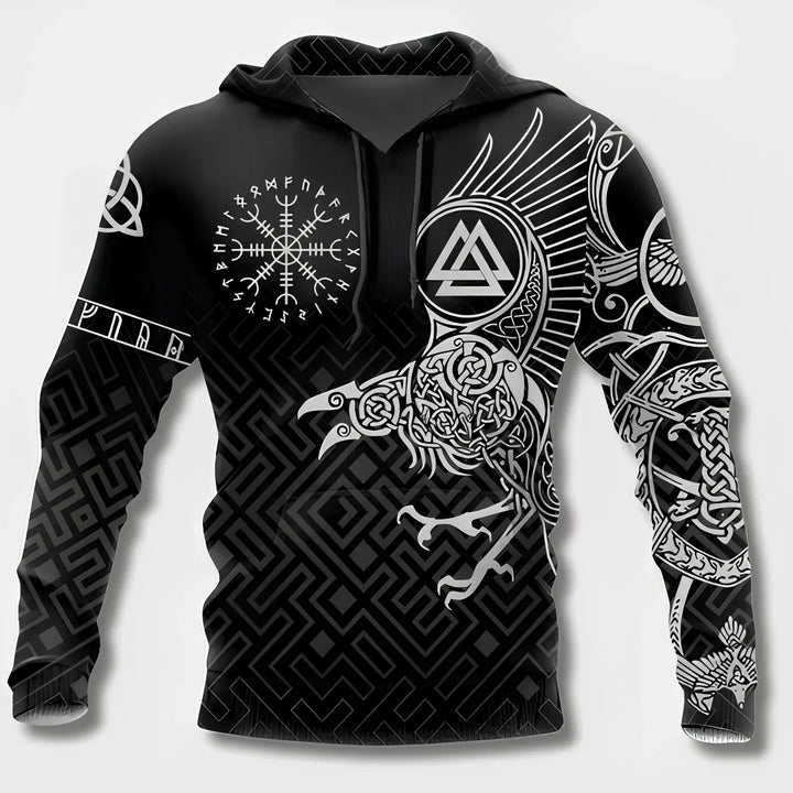 Levoire | Sweat À Capuche Inspiré Par Les Vikings Pour Hommes Asphalte