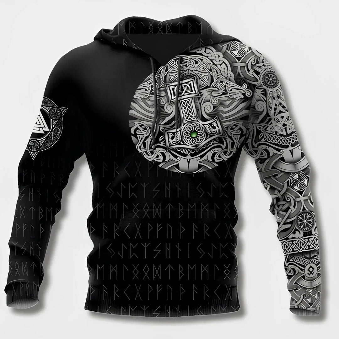 Levoire | Sweat À Capuche Inspiré Par Les Vikings Pour Hommes Supersombre