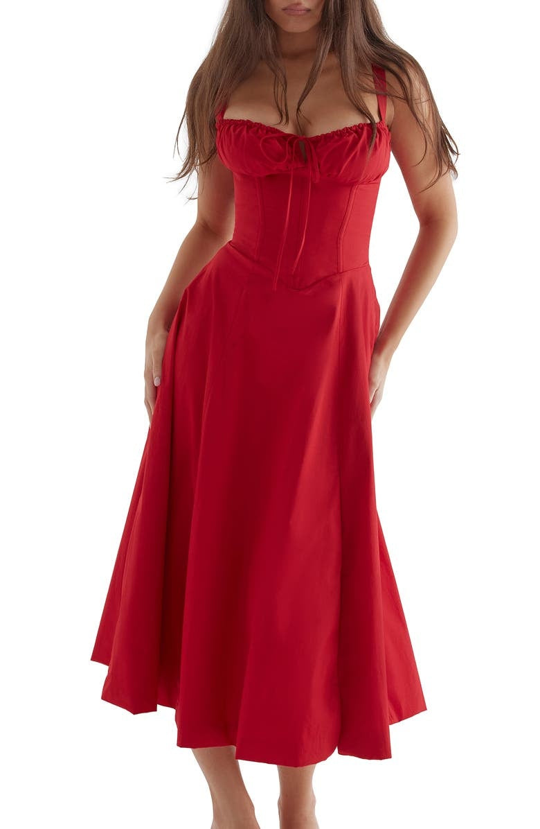 Levoire | Robe Ajustée Élégante Flatteuse Et Stylée Rouge