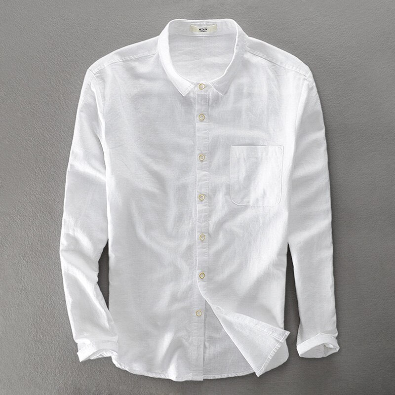 Levoire | Chemises Longues À Manches Confortables Avec Bouton Et Poche Blanc