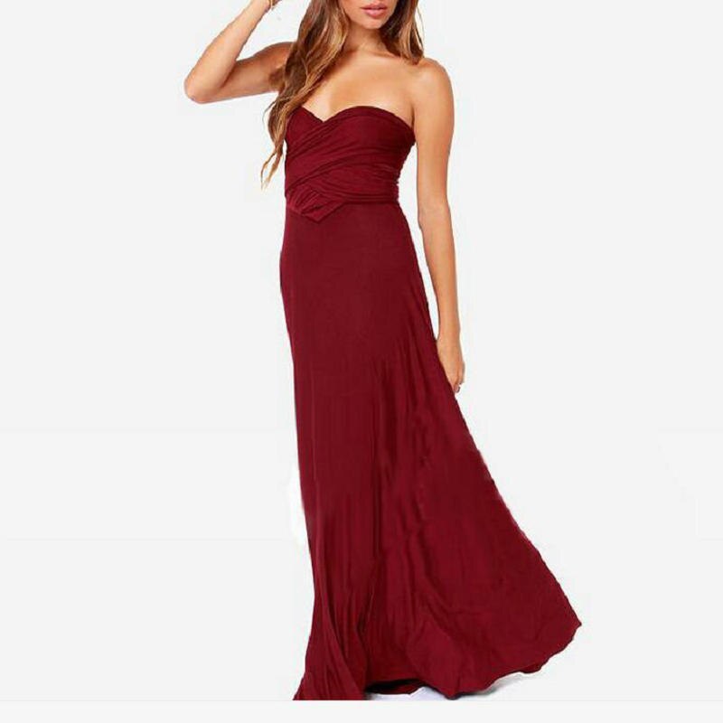 Levoire | Robe Longue Polyvalente À Design Élégant Multi-Styles Bordeaux