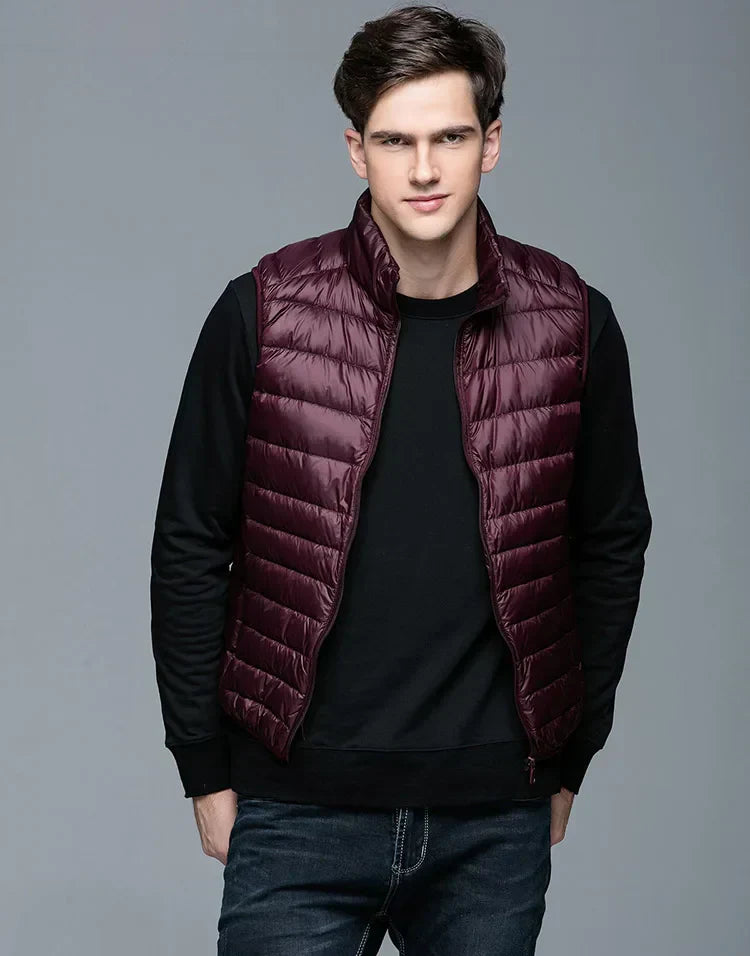 Levoire | Gilet Moderne Élégant Ultra Légère Pour Hommes Rouge vin