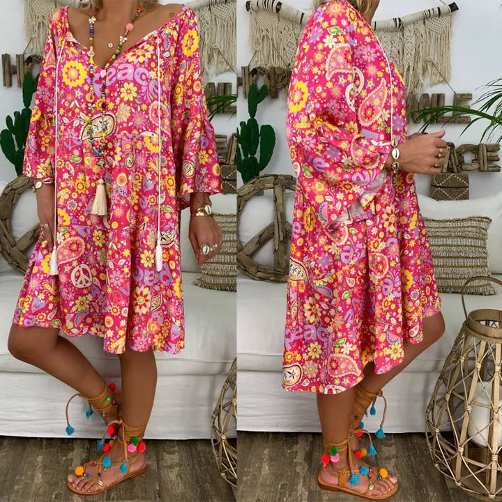 Levoire | Robe À Col En V Fleurie Confortable