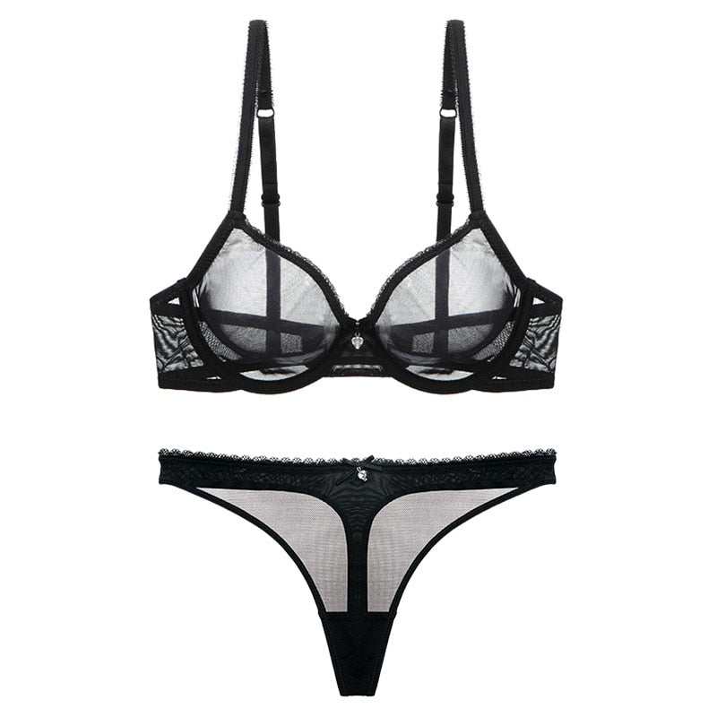 Levoire | Ensemble De Lingerie Transparent Noir