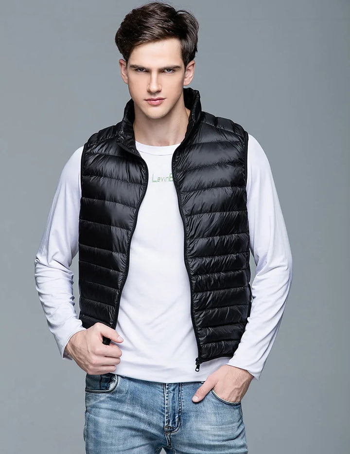 Levoire | Gilet Moderne Élégant Ultra Légère Pour Hommes Noir
