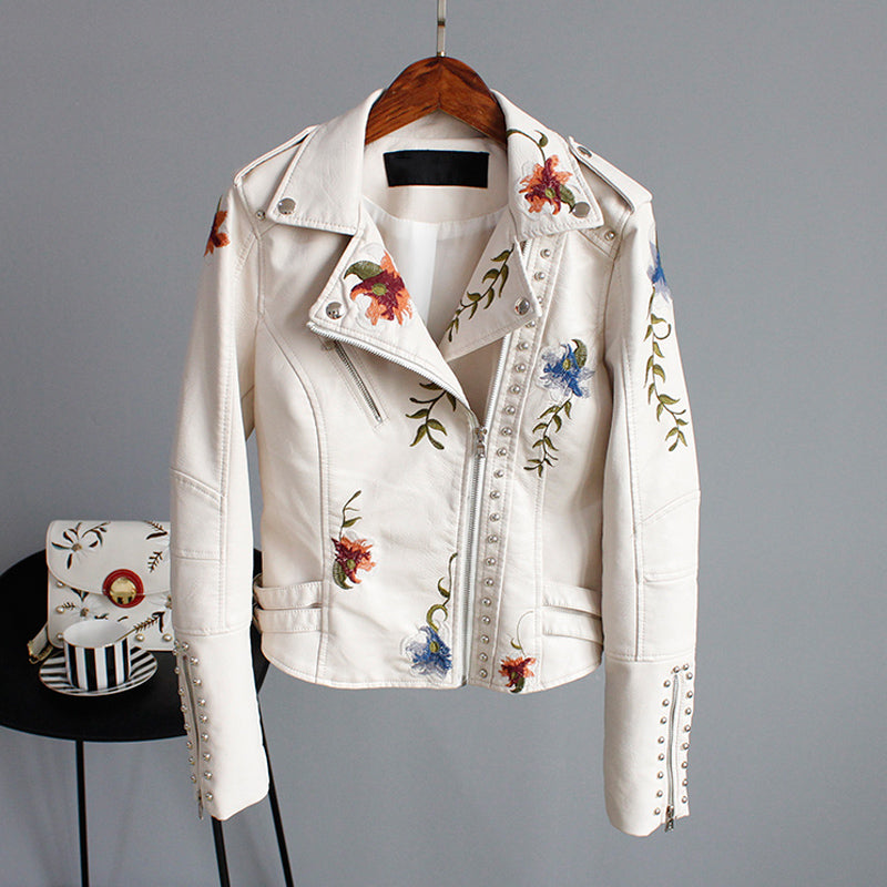 Levoire | Veste En Cuir Pour Femmes Crème